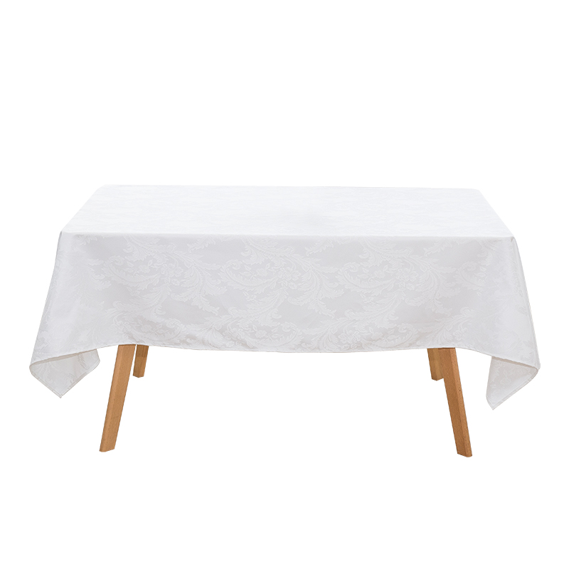 140x220 '' Crocus Flower สีขาวสี่เหลี่ยม Jacquard Tablecloth