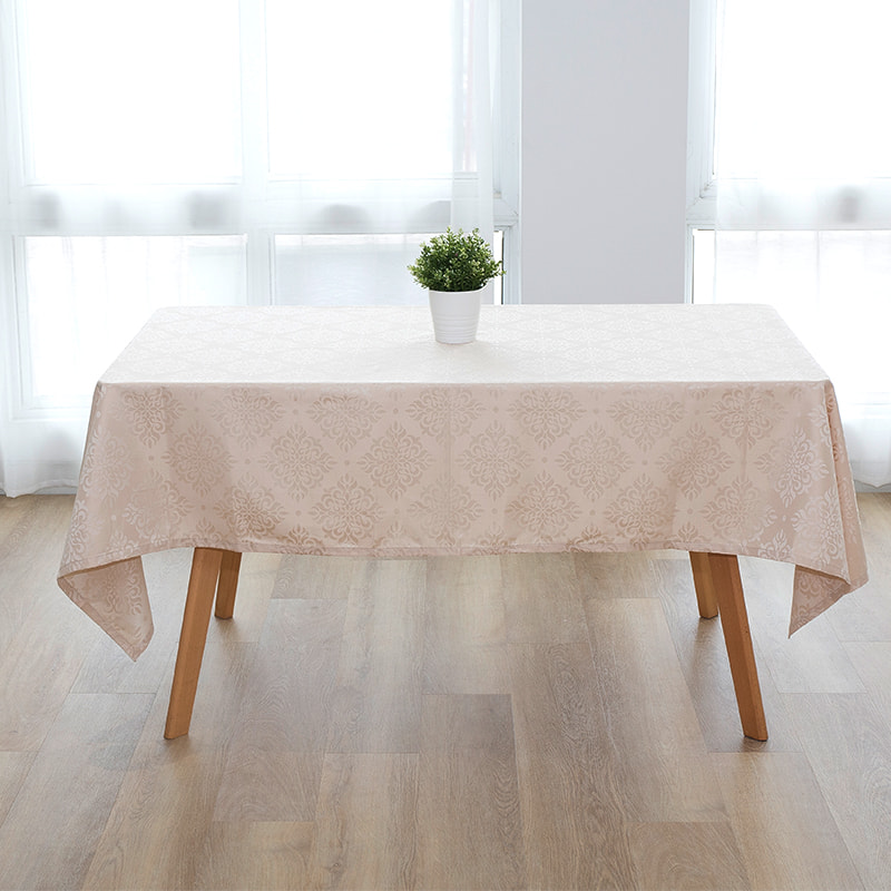 140x220 '' Crocus Flower สีขาวสี่เหลี่ยม Jacquard Tablecloth