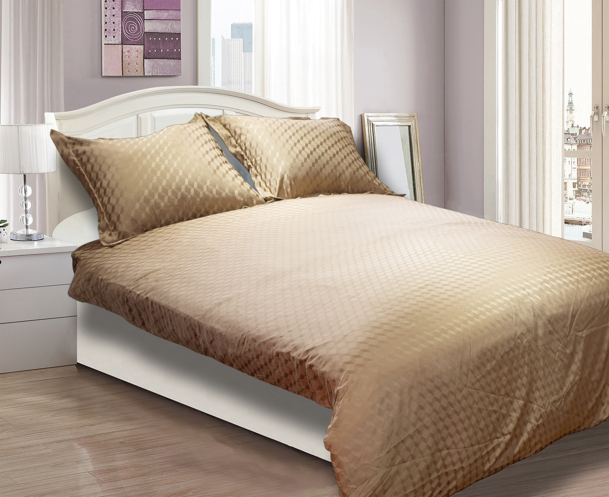 ชุดเครื่องนอน Jacquard Diamond Gold 3d